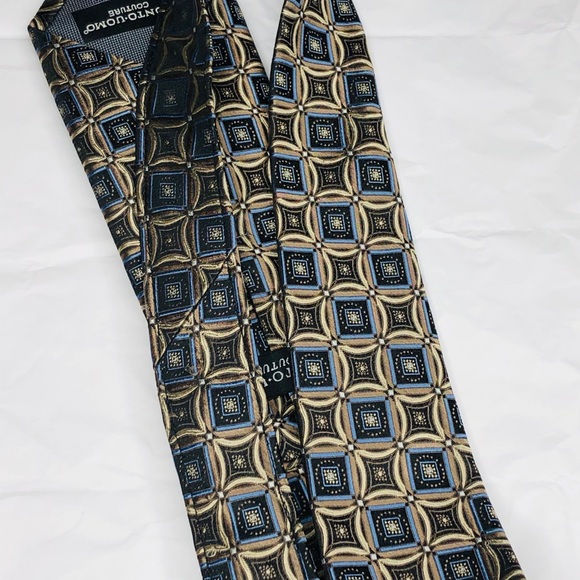 3/$15 Pronto Uomo Couture Designer Silk Pewter Tie - Picture 2 of 9